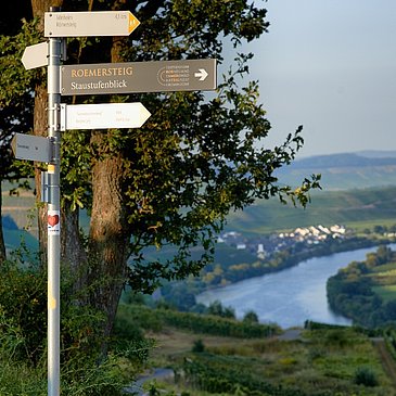 Wegweiser entlang der Strecke