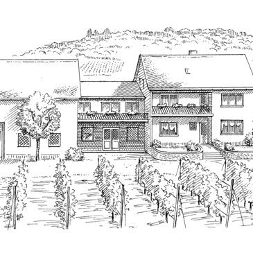 Zeichnung Ansicht Weingut