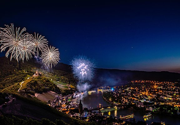 Feuerwerk zum Weinfest der Mittelmosel