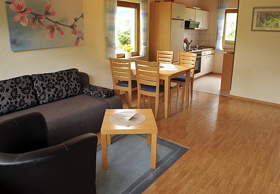 Ferienwohnung Wohnbereich u. Küche
