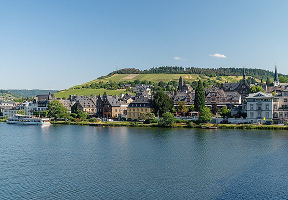 Blick auf Traben Trarbach vom Mosel-Radweg