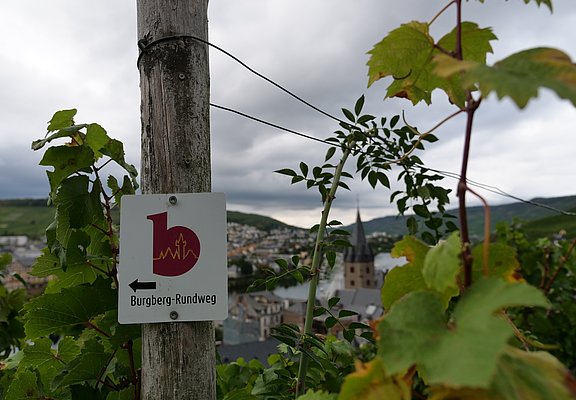 Beschilderung entlang der Strecke