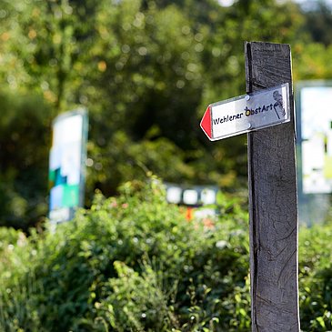 Wegweiser entlang der Strecke