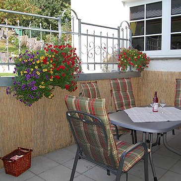 Terrasse des Weingutes